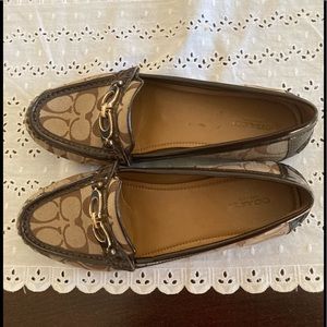 Coach Fortunata Signature Khaki Leather Shoes